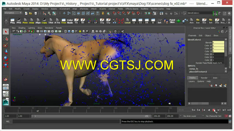 Maya小狗粒子特效视频教程的图片4