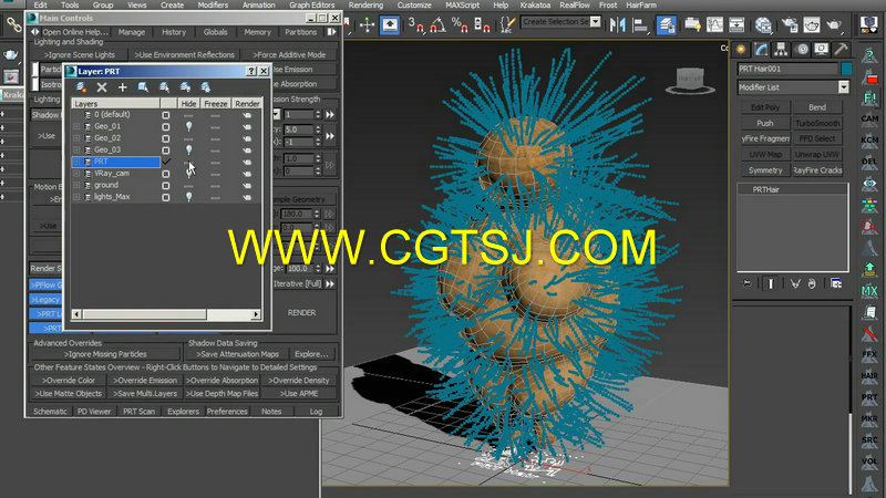 3dsmax中KRAKATOA头发毛发制作视频教程的图片4
