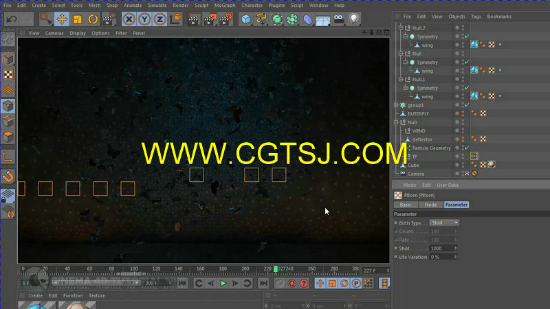 C4D蝴蝶群集特效制作视频教程的图片5
