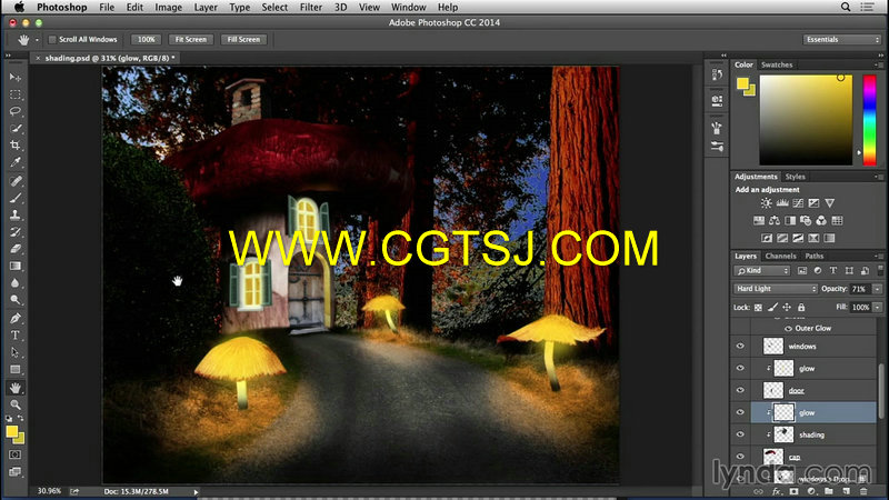 Photoshop梦幻蘑菇房子特效制作视频教程的图片4