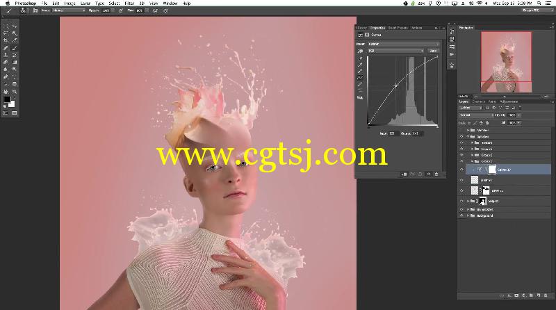 Photoshop模特与牛奶合成特效视频教程的图片6