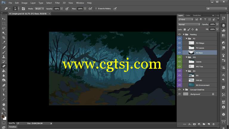 Photoshop森林数字绘画艺术视频教程的图片1