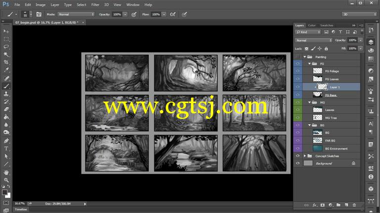 Photoshop森林数字绘画艺术视频教程的图片2