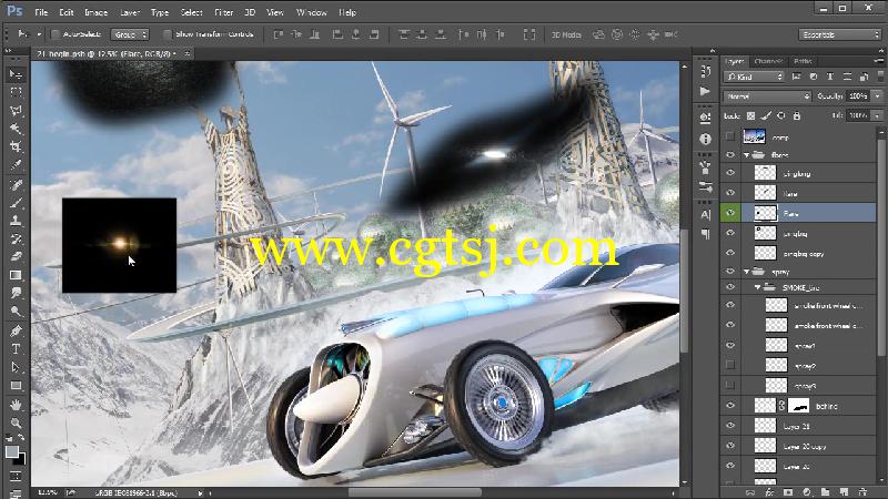 Photoshop与3dsMax赛车游戏宣传广告制作视频教程的图片4