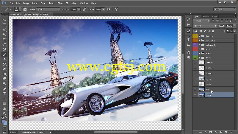 Photoshop与3dsMax赛车游戏宣传广告制作视频教程的图片6