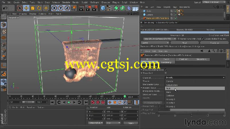 C4D中TurbulenceFD流体粒子模拟特效制作视频教程的图片2