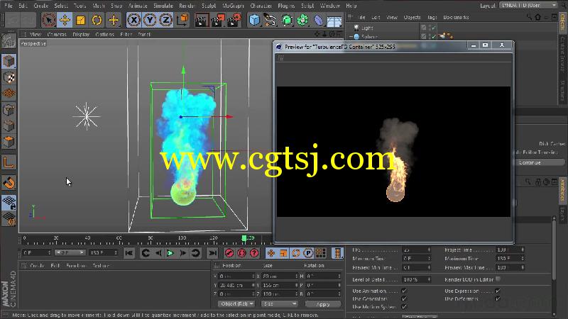 C4D中TurbulenceFD流体粒子模拟特效制作视频教程的图片4
