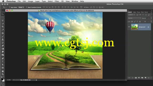 Photoshop绿色书籍特效合成视频教程的图片3