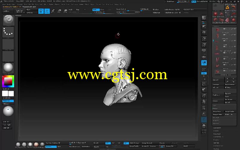 Zbrush科幻女性角色表皮雕刻视频教程的图片4