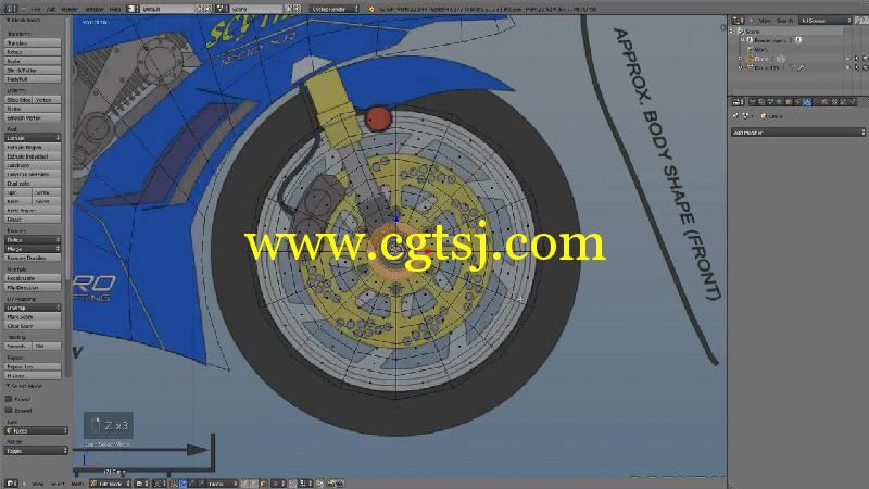 Blender摩托车建模制作视频教程的图片3