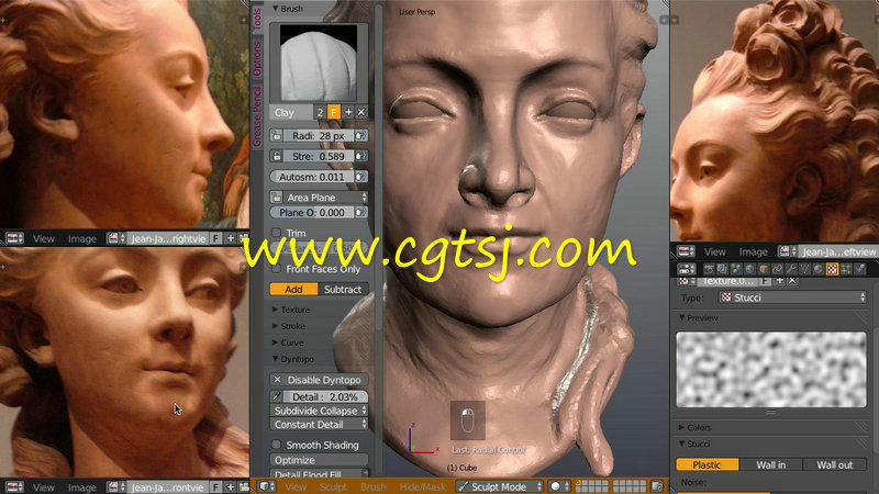 Blender古典女性形象雕刻艺术视频教程的图片1
