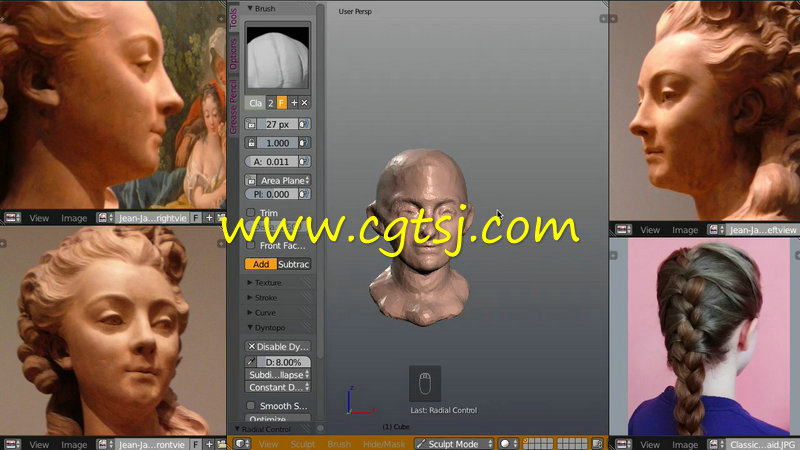 Blender古典女性形象雕刻艺术视频教程的图片5