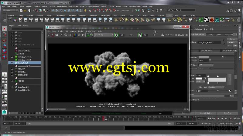 Maya云雾流体粒子特效制作视频教程第二季的图片3