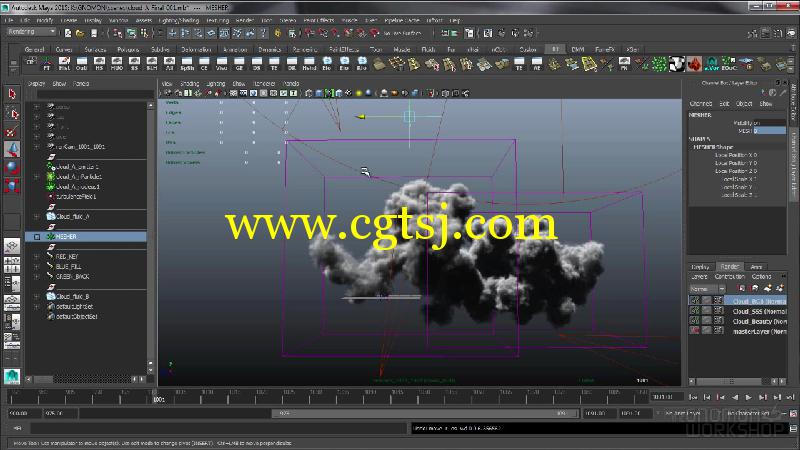 Maya云雾流体粒子特效制作视频教程第二季的图片5