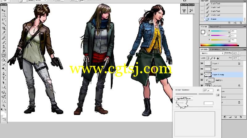 Photoshop女性角色概念艺术绘画制作视频教程的图片3