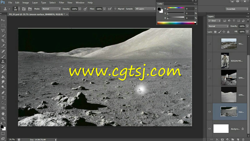 Photoshop登陆月球实例特效合成视频教程的图片2