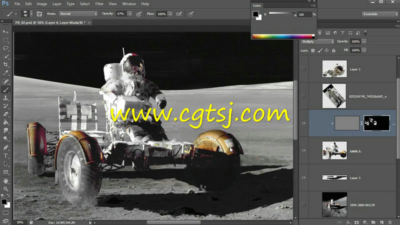 Photoshop登陆月球实例特效合成视频教程的图片3
