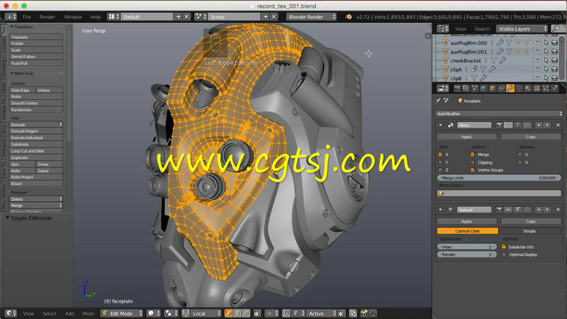 Blender科幻头盔纹理与阴影技术训练视频教程的图片5