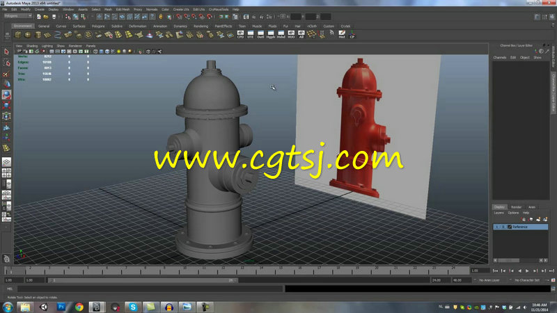 Maya游戏消防栓建模制作视频教程的图片6