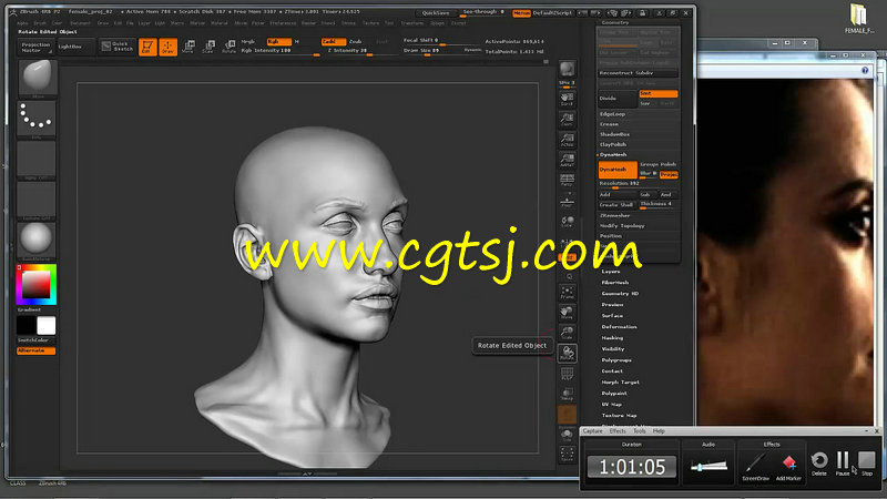 ZBrush女性角色面部雕刻技术视频教程的图片5