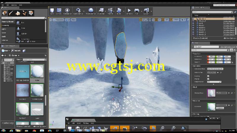UnrealEngine虚幻游戏引擎冰川造型变化视频教程的图片4