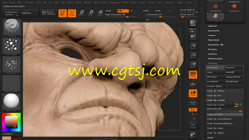 ZBrush中Polypainting纹理贴图制作训练视频教程第一季的图片1