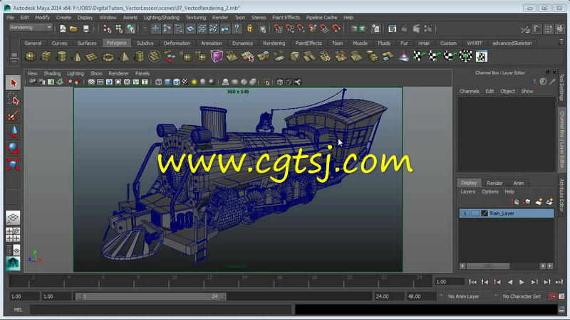 Maya卡通火车建模渲染训练视频教程的图片3