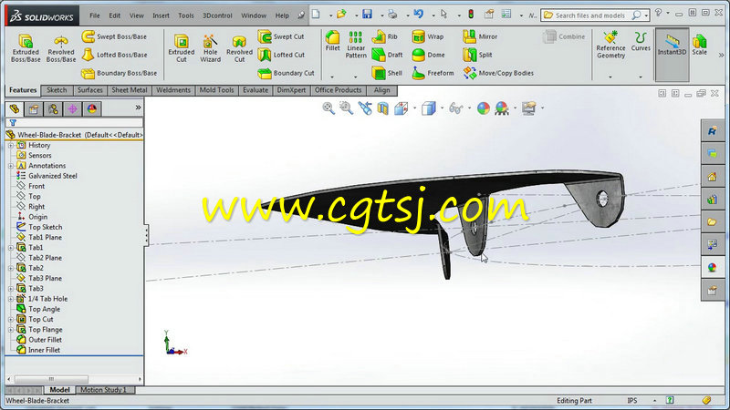 SolidWorks轮叶片支架制作训练视频教程的图片1