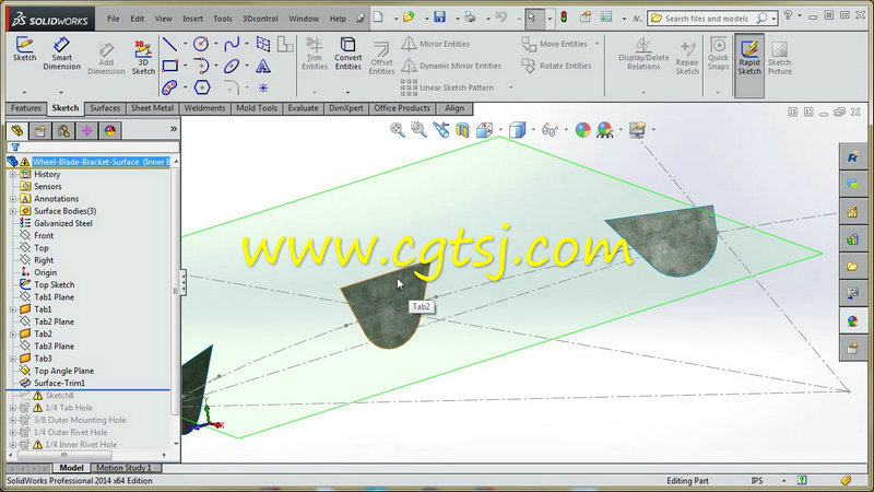 SolidWorks轮叶片支架制作训练视频教程的图片2