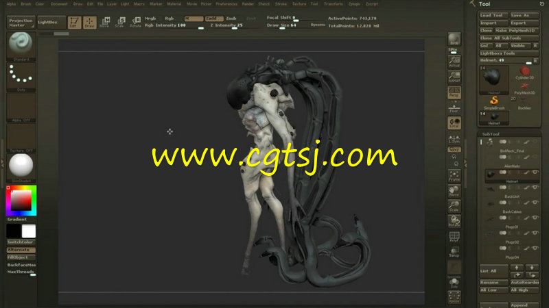 ZBrush完整异形实例雕刻制作训练视频教程的图片5