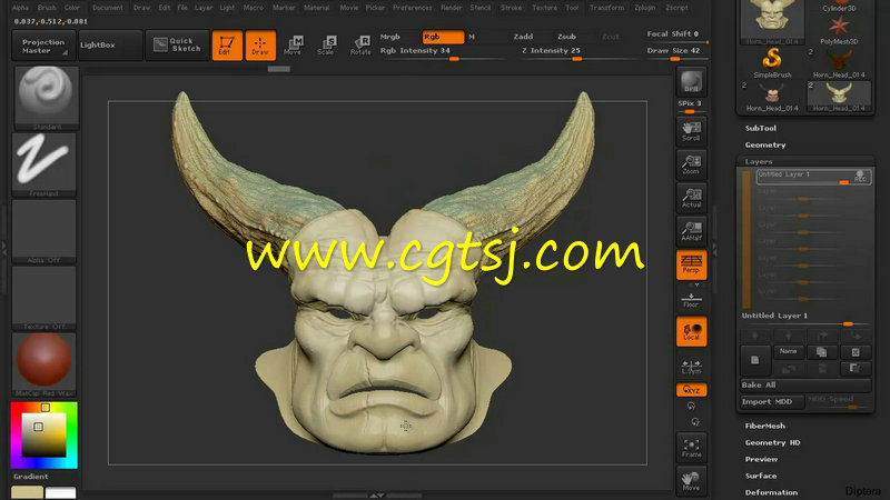 ZBrush中Polypainting纹理贴图制作训练视频教程第三季的图片3