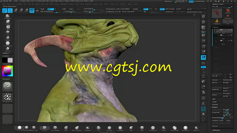 Zbrush概念级生物雕刻实例训练视频教程的图片1