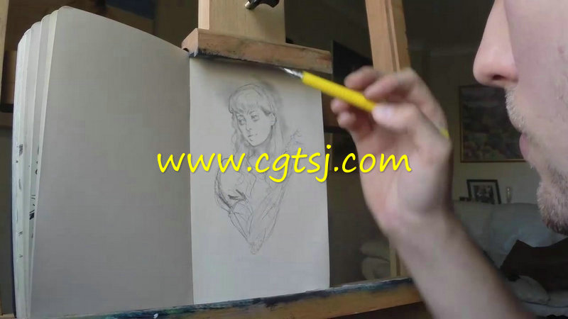 素描手绘机械手臂女孩视频教程的图片2