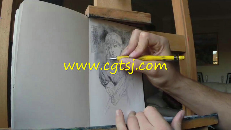 素描手绘机械手臂女孩视频教程的图片4