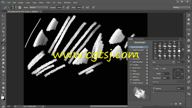 Photoshop水墨特效笔刷绘画技巧视频教程的图片1