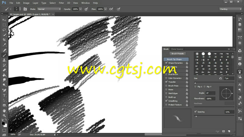 Photoshop水墨特效笔刷绘画技巧视频教程的图片2