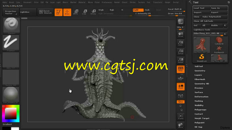 ZBrush外星长老雕刻艺术训练视频教程第四季的图片2