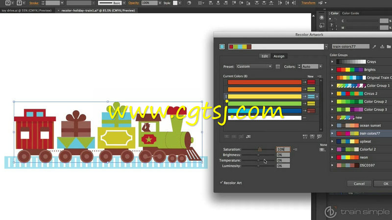 Illustrator调色板多功能性着色艺术视频教程的图片1