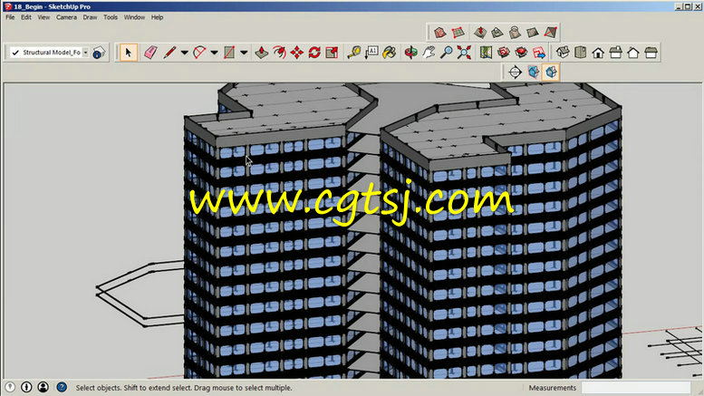 SketchUp中使用DWGw文件制作三维模型视频教程的图片2