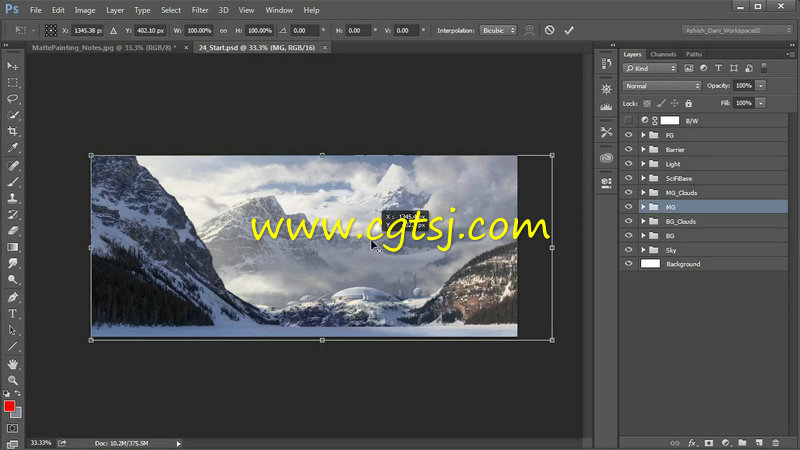 PS壮观雪山数字绘景制作训练视频教程的图片1
