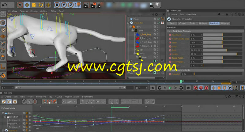 C4D动物动画高级技术训练视频教程的图片1
