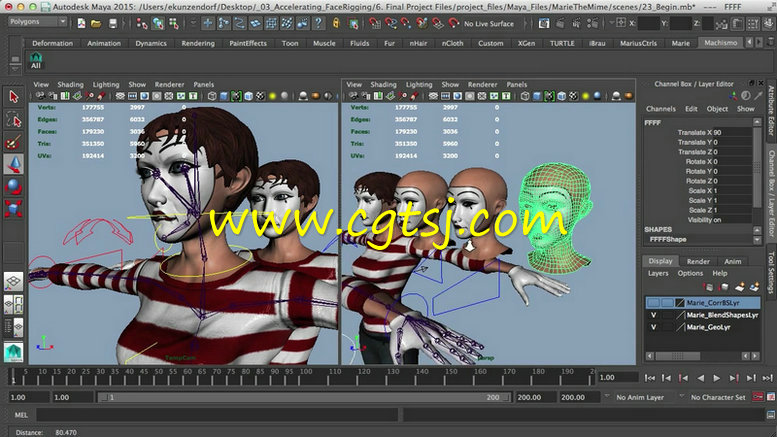 Maya面部表情骨骼动画技术视频教程的图片3