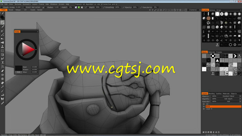 3DCoat游戏服饰纹理材质绘制训练视频教程的图片3