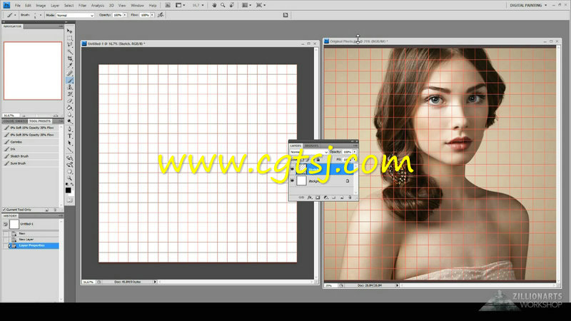 优雅女性超逼真数字手绘艺术训练视频教程的图片4
