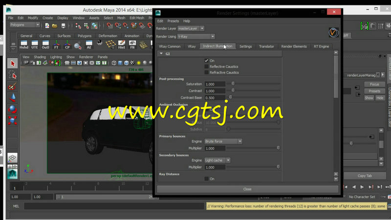 Maya中V-Ray汽车照明技术训练视频教程的图片5