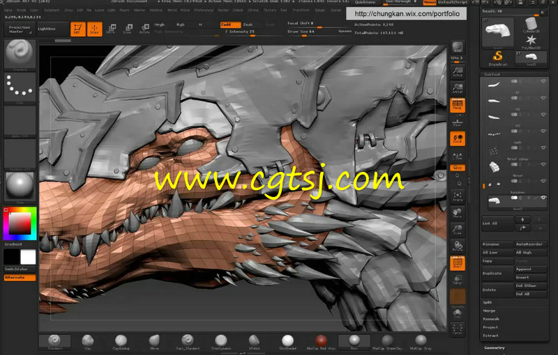 Zbrush巨龙网状拓扑制作视频教程的图片4