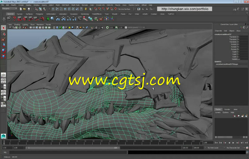 Zbrush巨龙网状拓扑制作视频教程的图片6