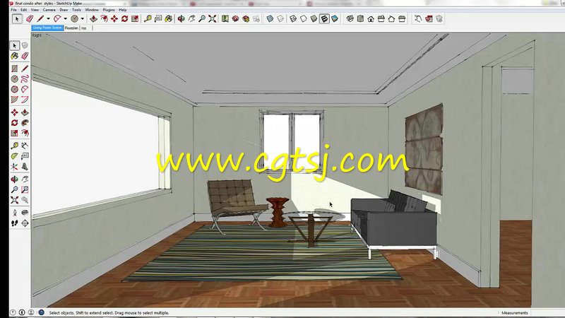 SketchUp室内布局设计训练视频教程的图片4