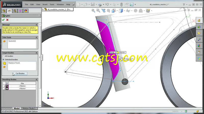SOLIDWORKS自行车几何表面工业设计训练视频教程的图片2