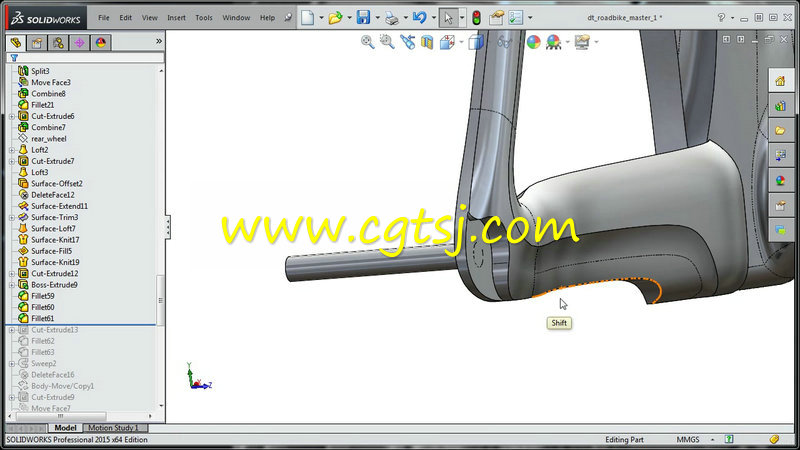 SOLIDWORKS自行车几何表面工业设计训练视频教程的图片4